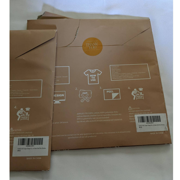 2 Packs x 8 sheets Copper Orange Glitter HTV Heat Transfer Vinyl Bundle - Picture 4 of 6